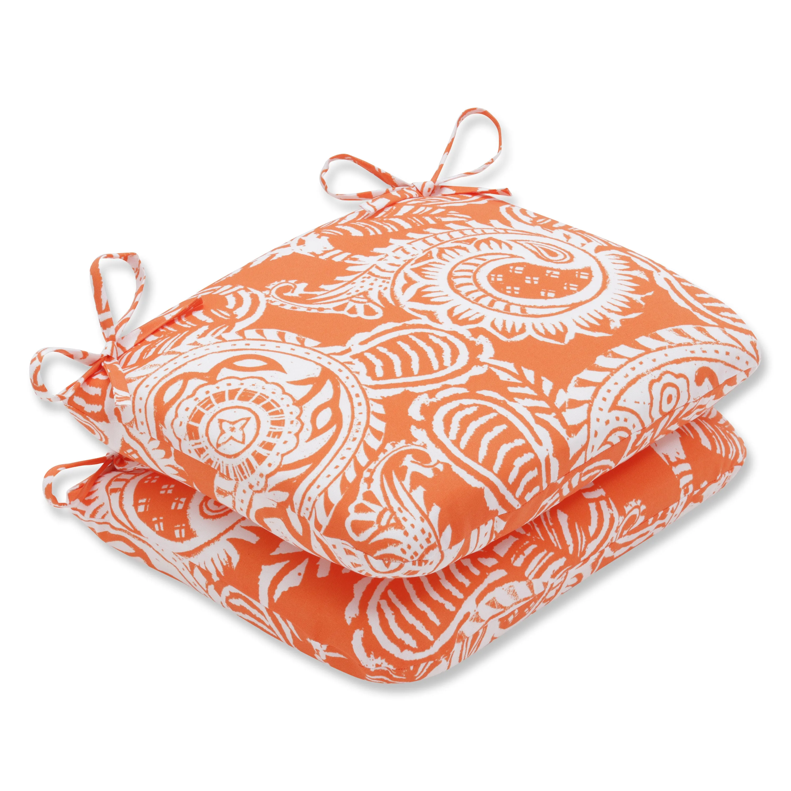 Addie Terra Cotta Rounded Corners Seat Cushion (Set Of 2)