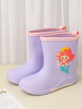 Adorable Purple Mermaid Rain Boots For Girls