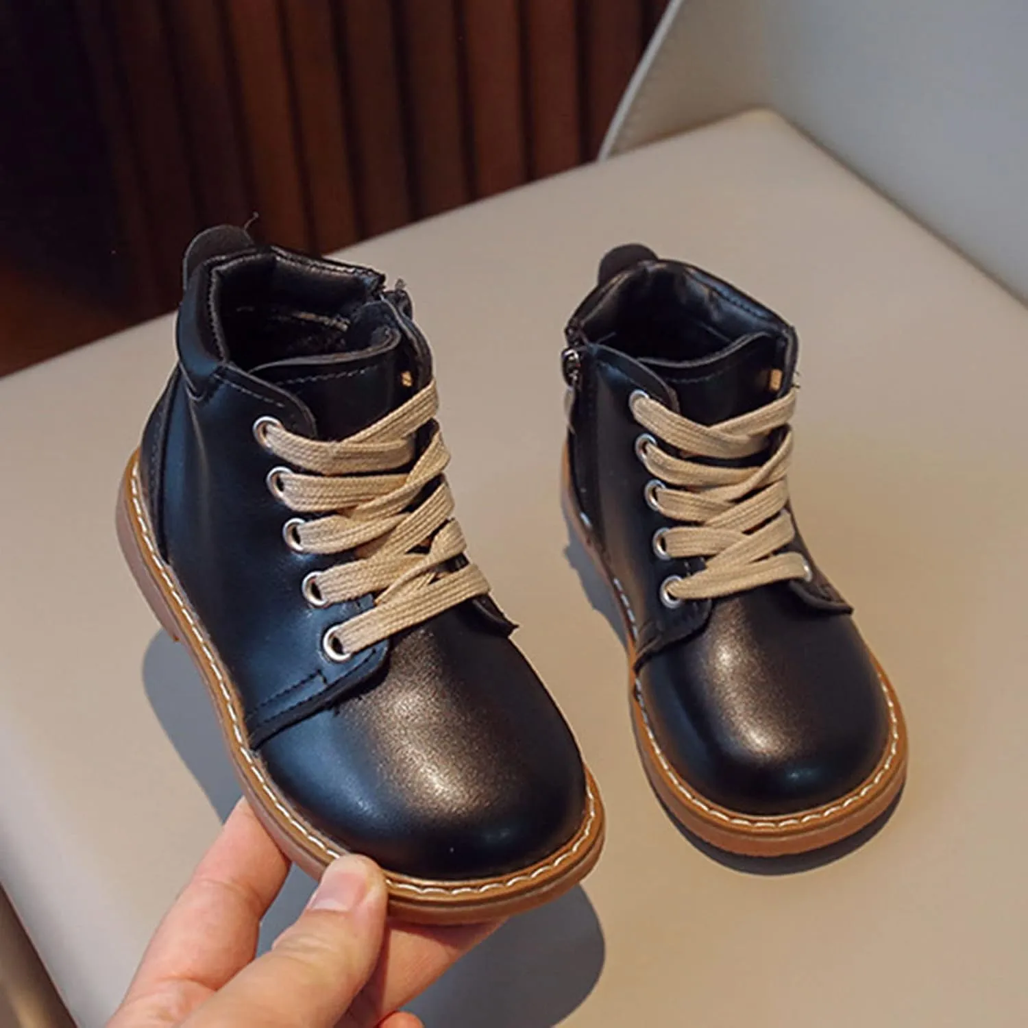 Autumn and Winter Children Boots Boys and Girls Ankle Boots Non Slip Side Zipper High Top Umbrella for Girls Boot Set