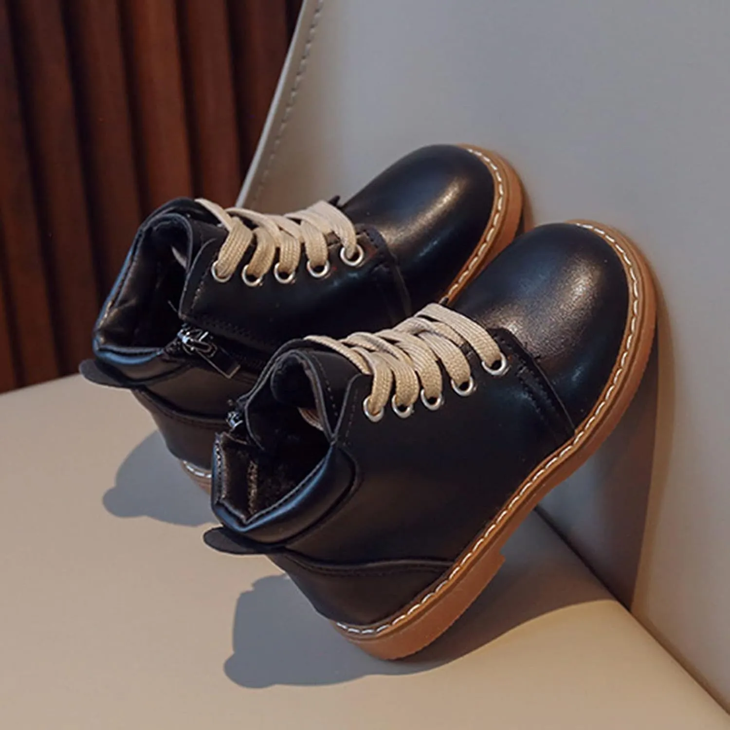 Autumn and Winter Children Boots Boys and Girls Ankle Boots Non Slip Side Zipper High Top Umbrella for Girls Boot Set