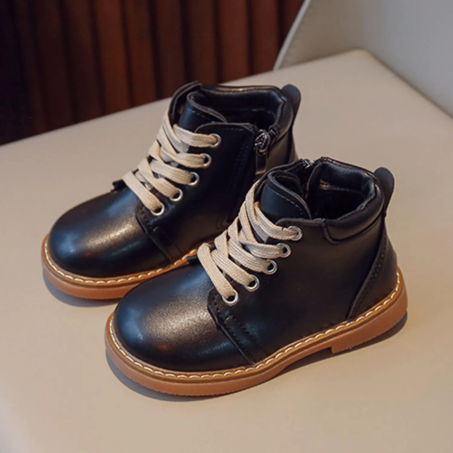 Autumn and Winter Children Boots Boys and Girls Ankle Boots Non Slip Side Zipper High Top Umbrella for Girls Boot Set