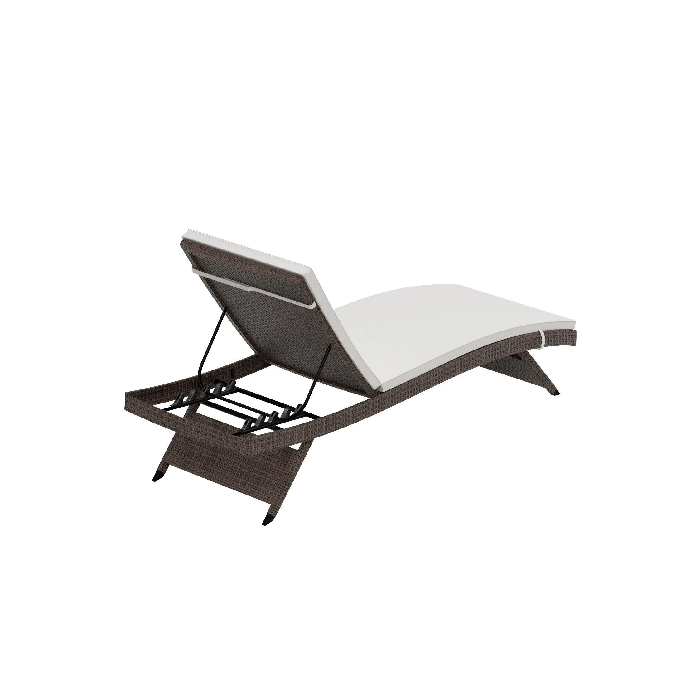 Bahama Brown Rattan Wicker Outdoor Chaise Lounges with Cushion Included (Set of 2)