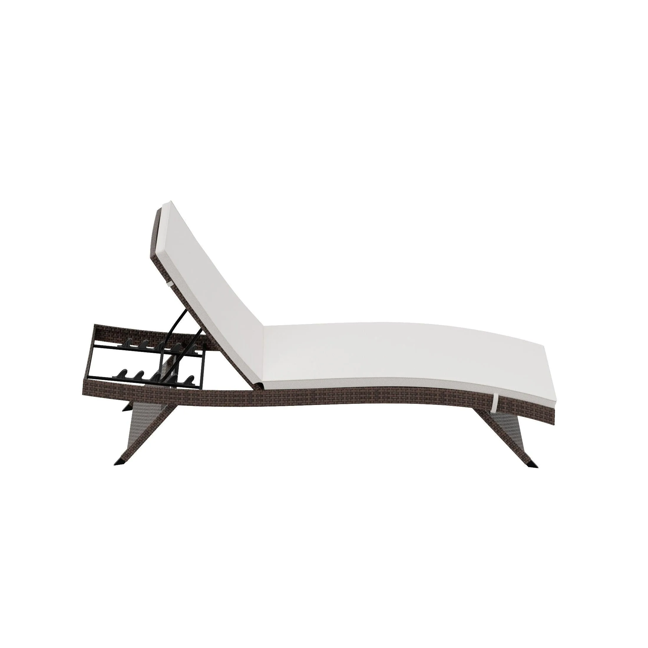 Bahama Brown Rattan Wicker Outdoor Chaise Lounges with Cushion Included (Set of 2)