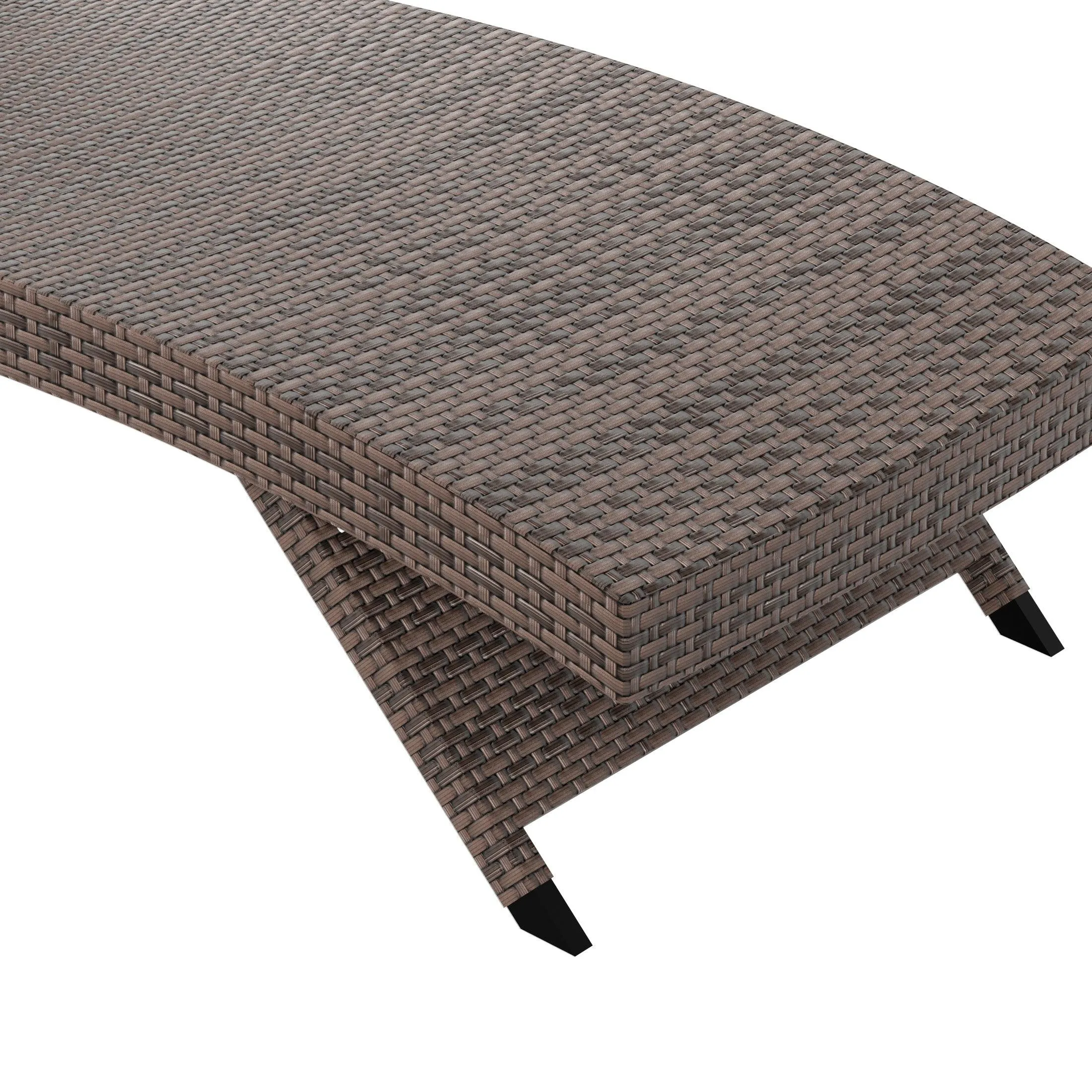 Bahama Brown Wicker Rattan Outdoor Chaise Lounge Chairs (Set of 2)