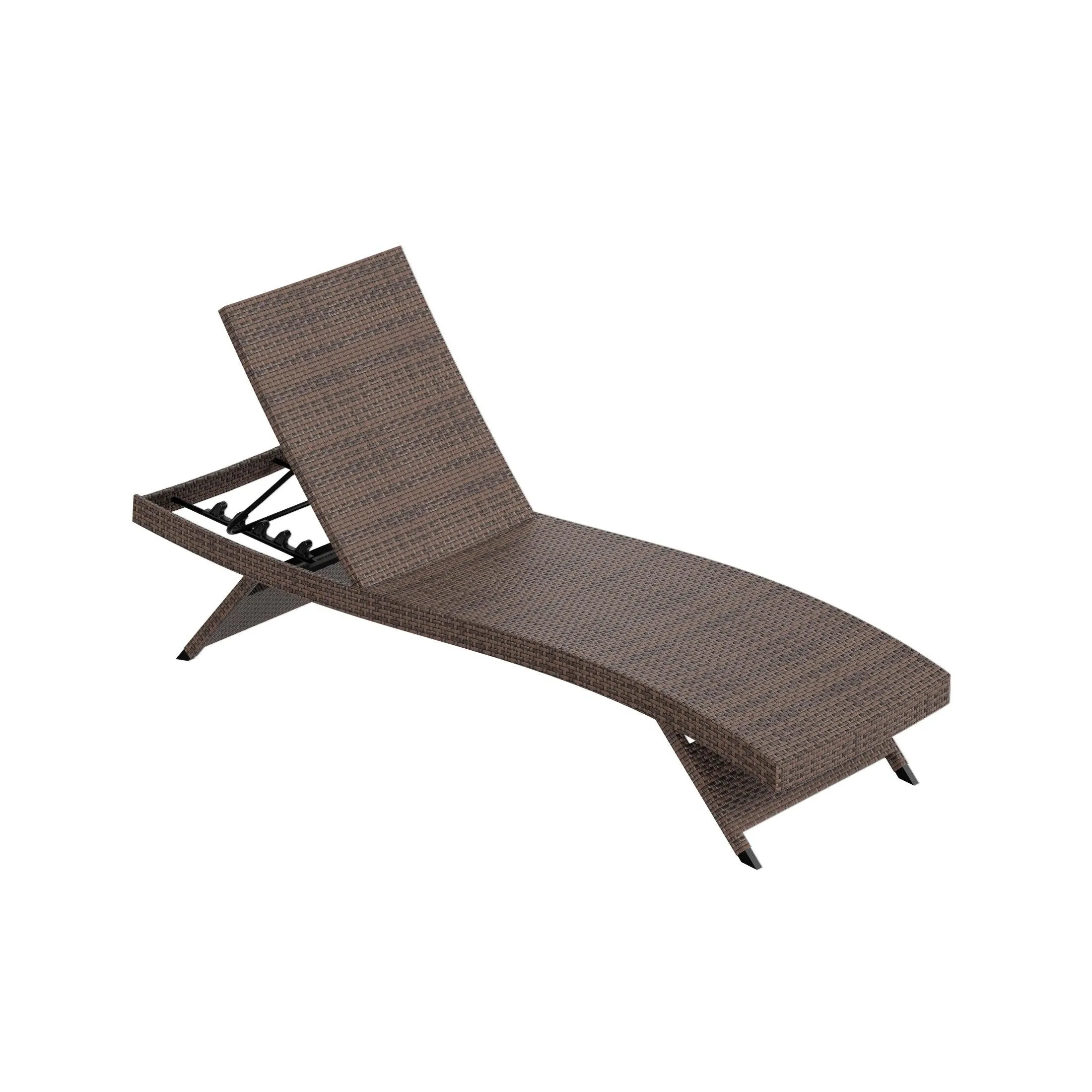 Bahama Brown Wicker Rattan Outdoor Chaise Lounge Chairs (Set of 2)