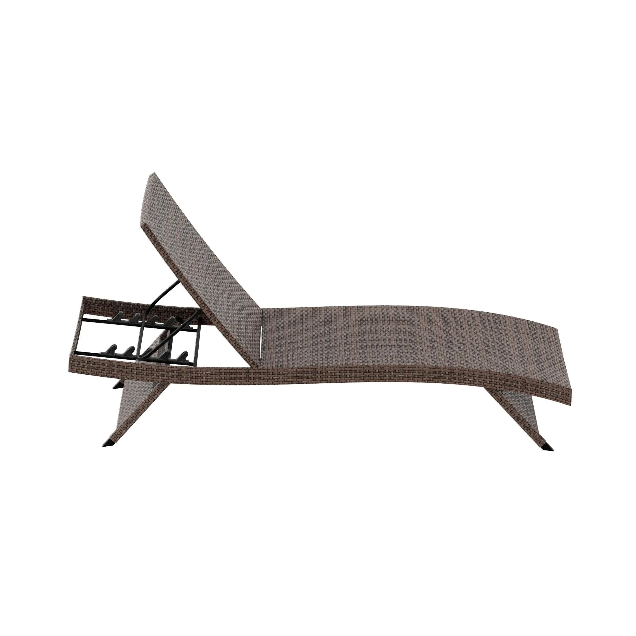 Bahama Brown Wicker Rattan Outdoor Chaise Lounge Chairs (Set of 2)