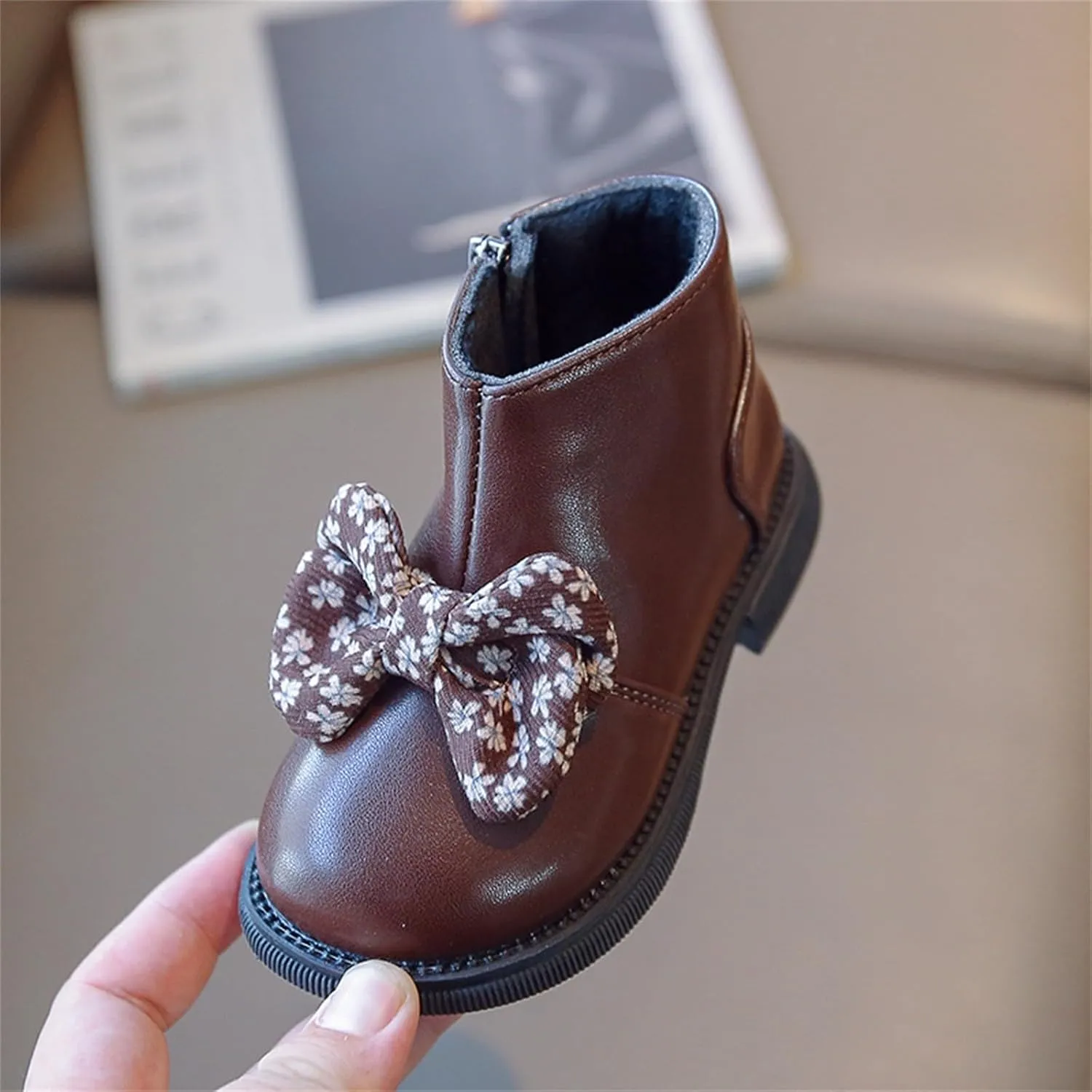 Bowknot Ankle Boots for Toddler Girls Fashion Thick Bottom Birthday Sweet Dress Shoes Boots 11 Toddler Girl