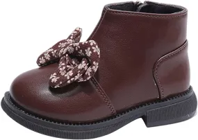 Bowknot Ankle Boots for Toddler Girls Fashion Thick Bottom Birthday Sweet Dress Shoes Boots 11 Toddler Girl