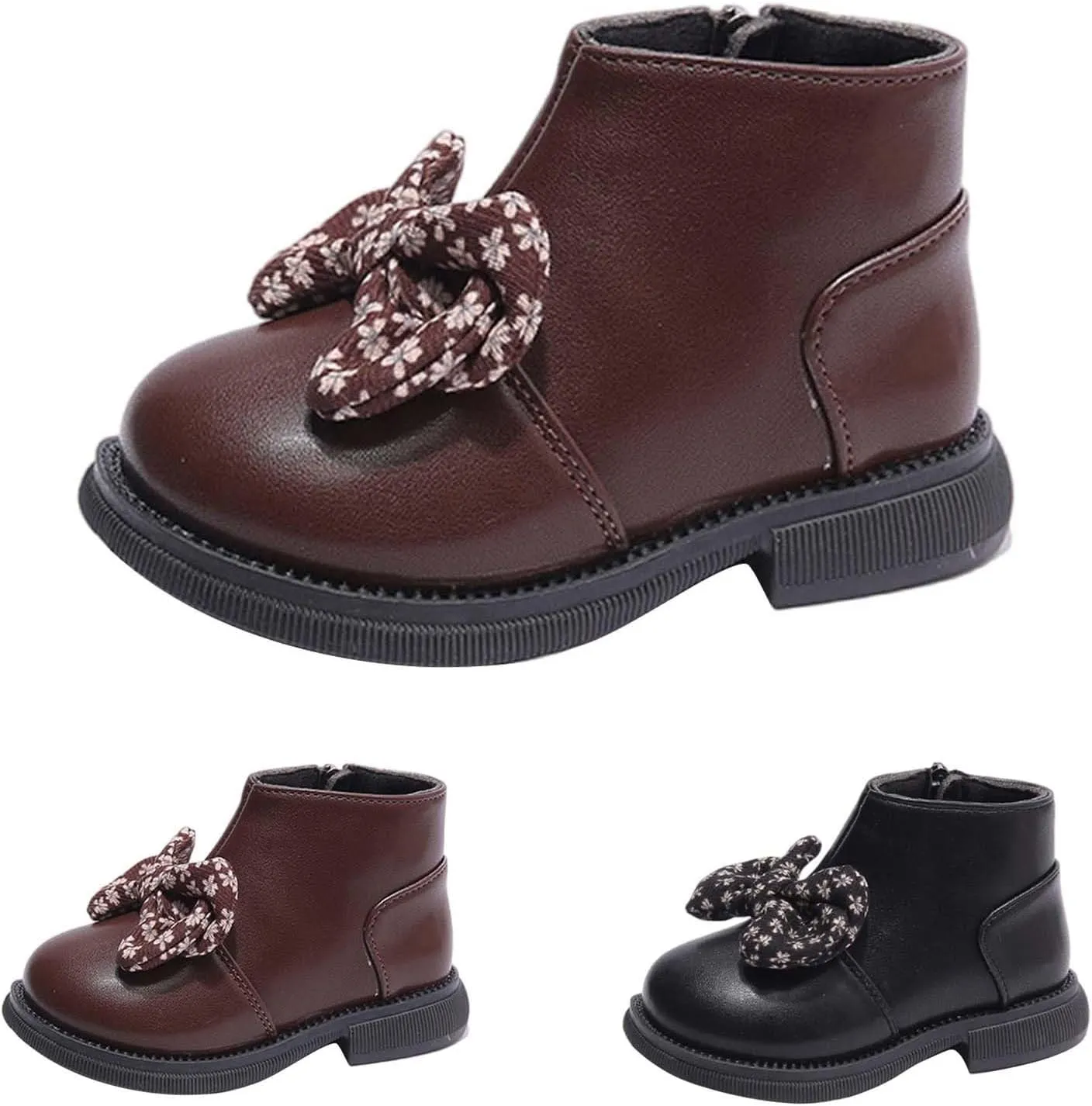 Bowknot Ankle Boots for Toddler Girls Fashion Thick Bottom Birthday Sweet Dress Shoes Boots 11 Toddler Girl