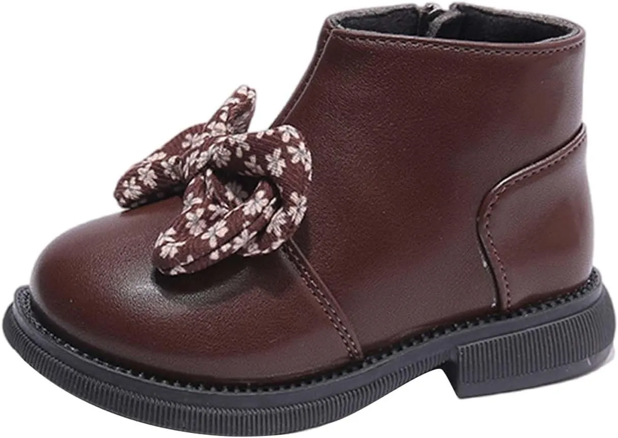 Bowknot Ankle Boots for Toddler Girls Fashion Thick Bottom Birthday Sweet Dress Shoes Boots 11 Toddler Girl