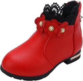 Boys Girls Fashion Boots Outdoor Side Zipper Low Heel Platform Leather Ankle Boots Toddlers Kids Ankle Booties