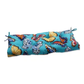 Butterfly Garden Turquoise 44" Blown Bench