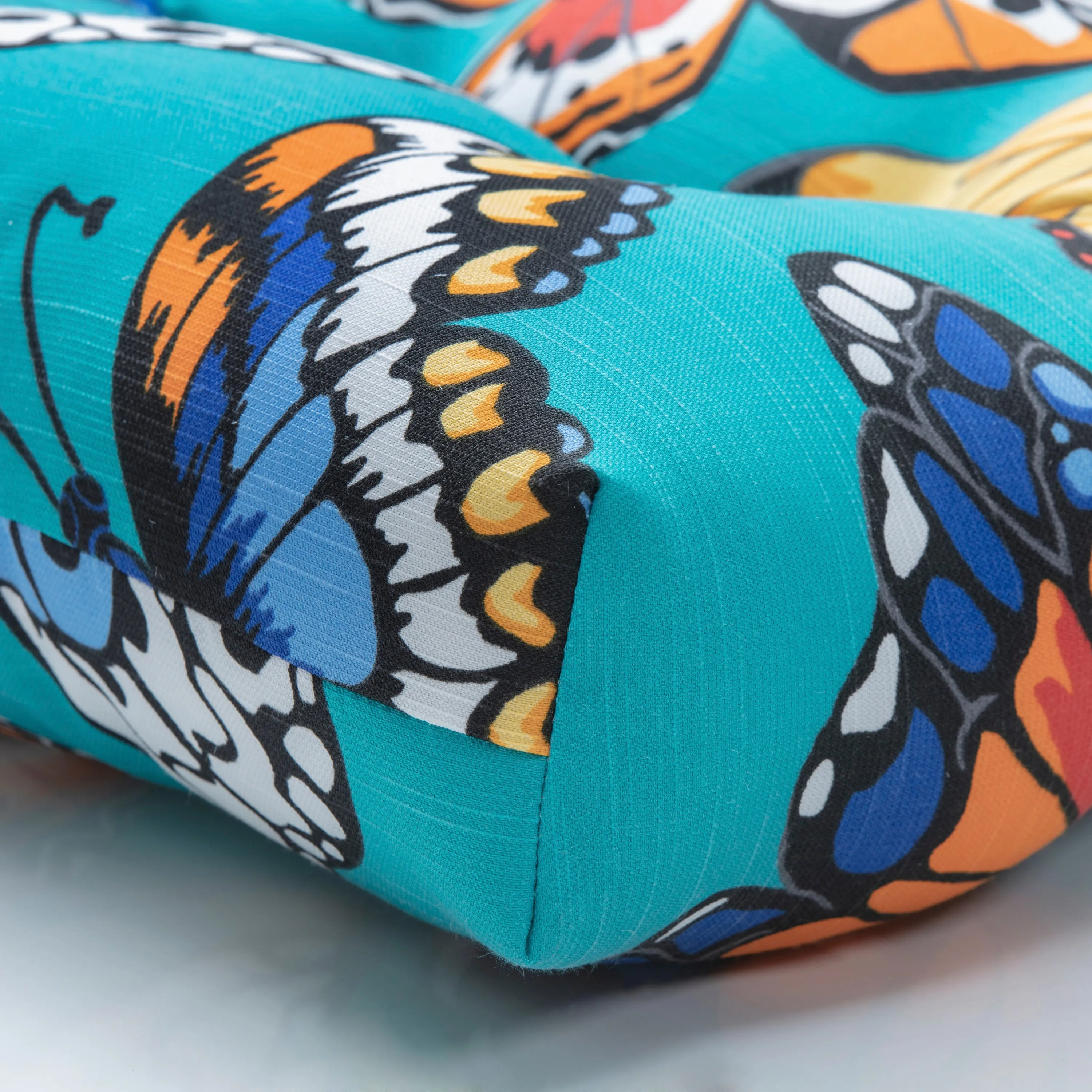 Butterfly Garden Turquoise 44" Blown Bench
