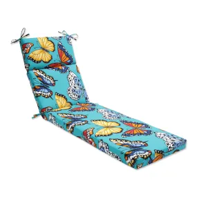 Butterfly Garden Turquoise Chaise Lounge Cushion