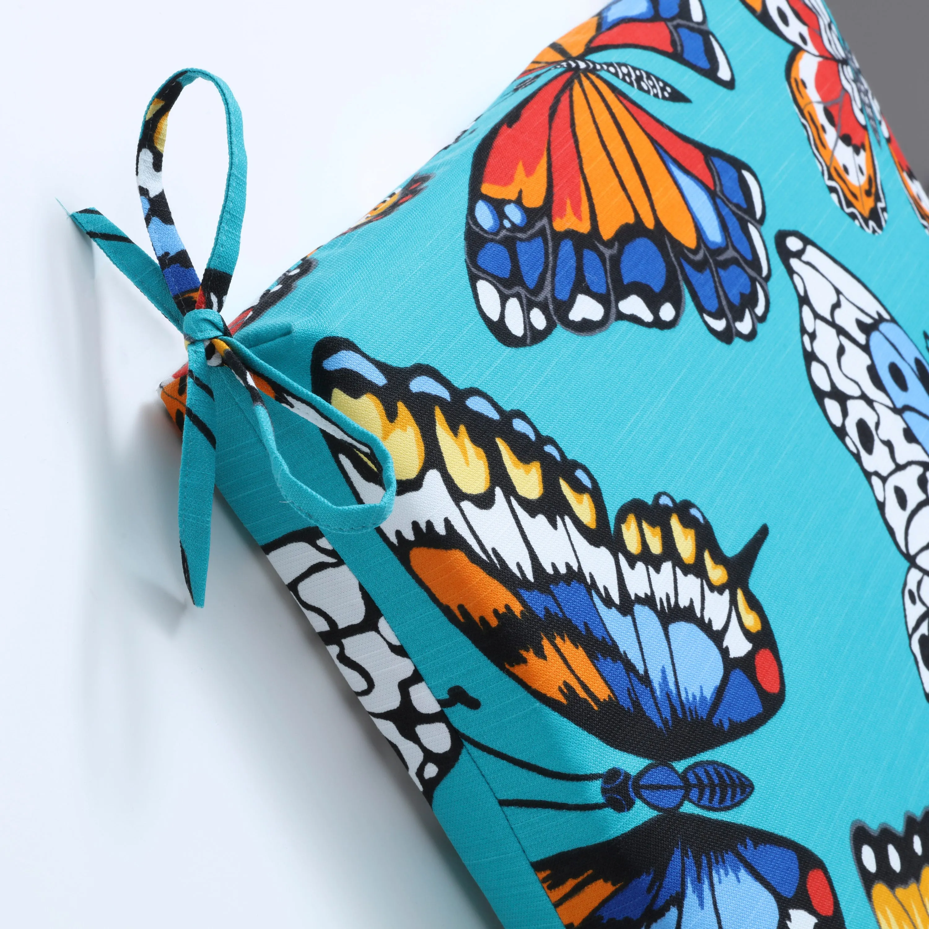 Butterfly Garden Turquoise Chaise Lounge Cushion