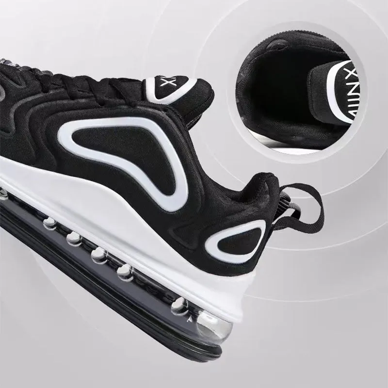 Casual Air Cushion Black Shoes Men Outdoor Breathable  Lace-up Sneakers Running Sports Shoes