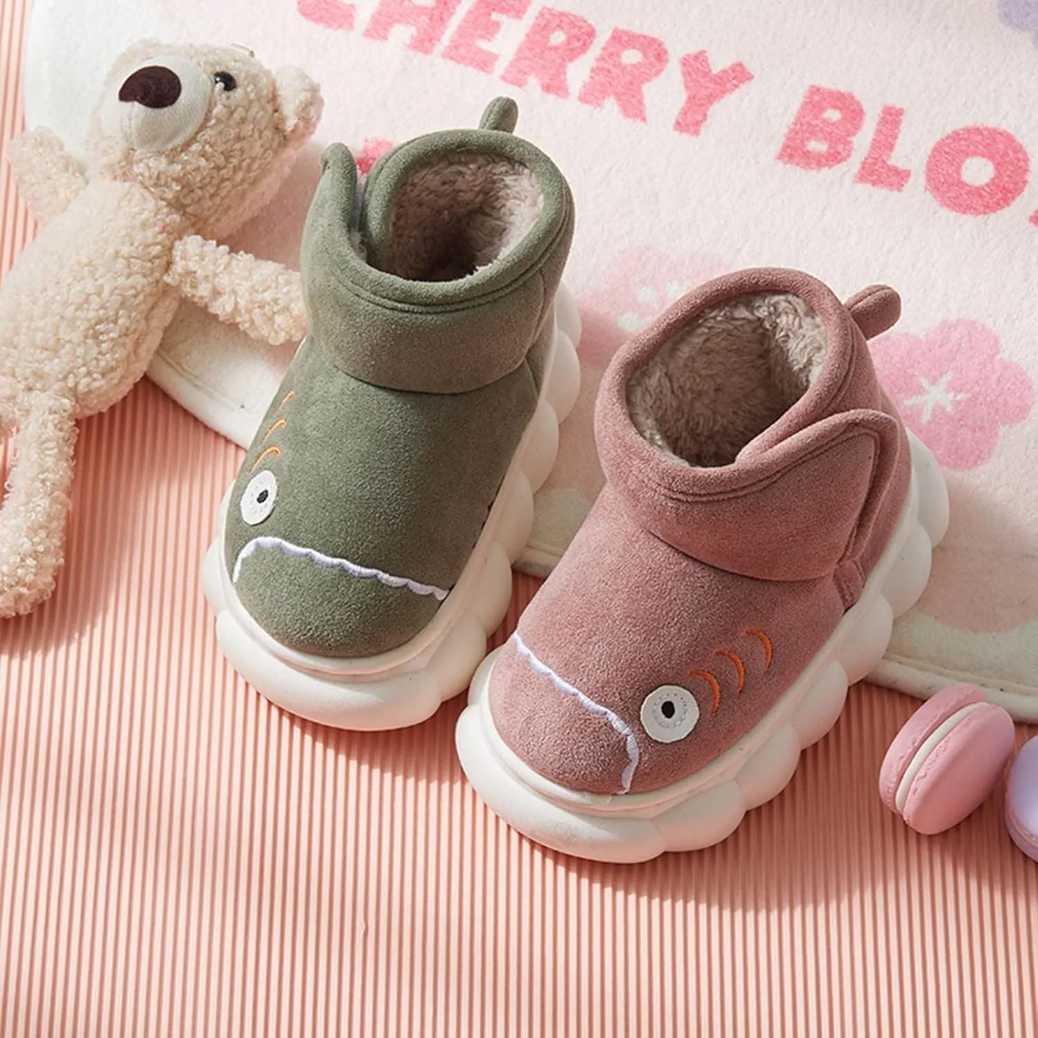 Children Snow Boots for Boys and Girls Cute Plush Girls Boots Wide Width Girls Flat Ankle Boots