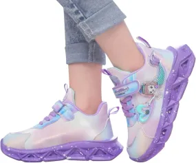 Children Sports Shoes with Lights Breathable Princess Lightweight Casual Lighting Kids Up Night High Heels for Girls