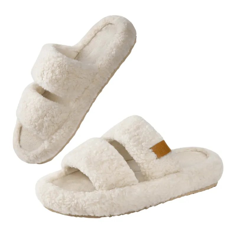 Classic Fuzzy Open Slippers – Cozy Comfort for Everyday Wear