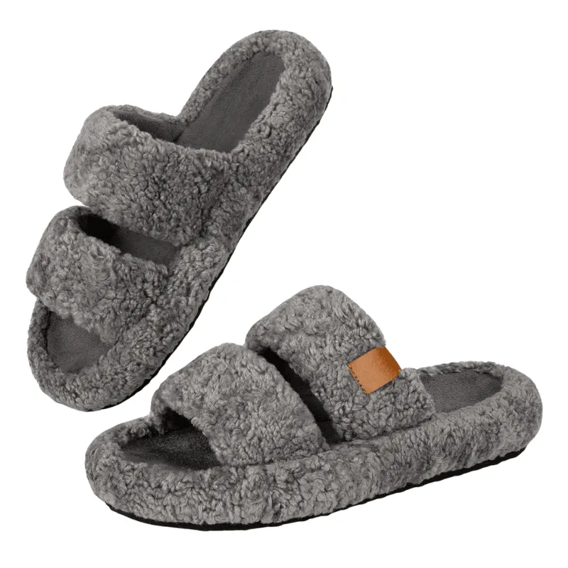 Classic Fuzzy Open Slippers – Cozy Comfort for Everyday Wear