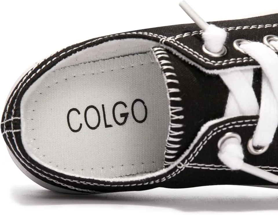 Colgo Boys Girls Sneakers Canvas Lace up Walking Shoes for Little Big Kids Size 11-6