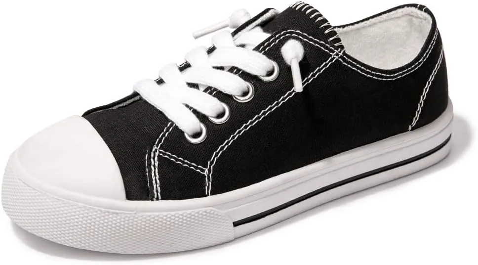 Colgo Boys Girls Sneakers Canvas Lace up Walking Shoes for Little Big Kids Size 11-6