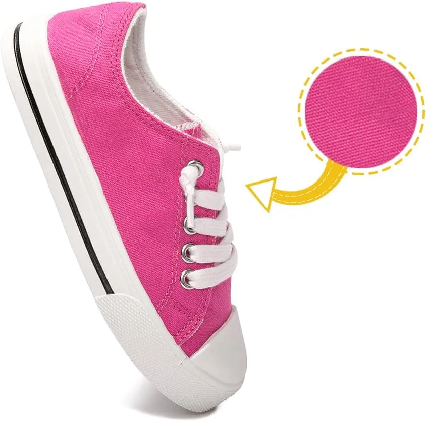 Colgo Boys Girls Sneakers Canvas Lace up Walking Shoes for Little Big Kids Size 11-6