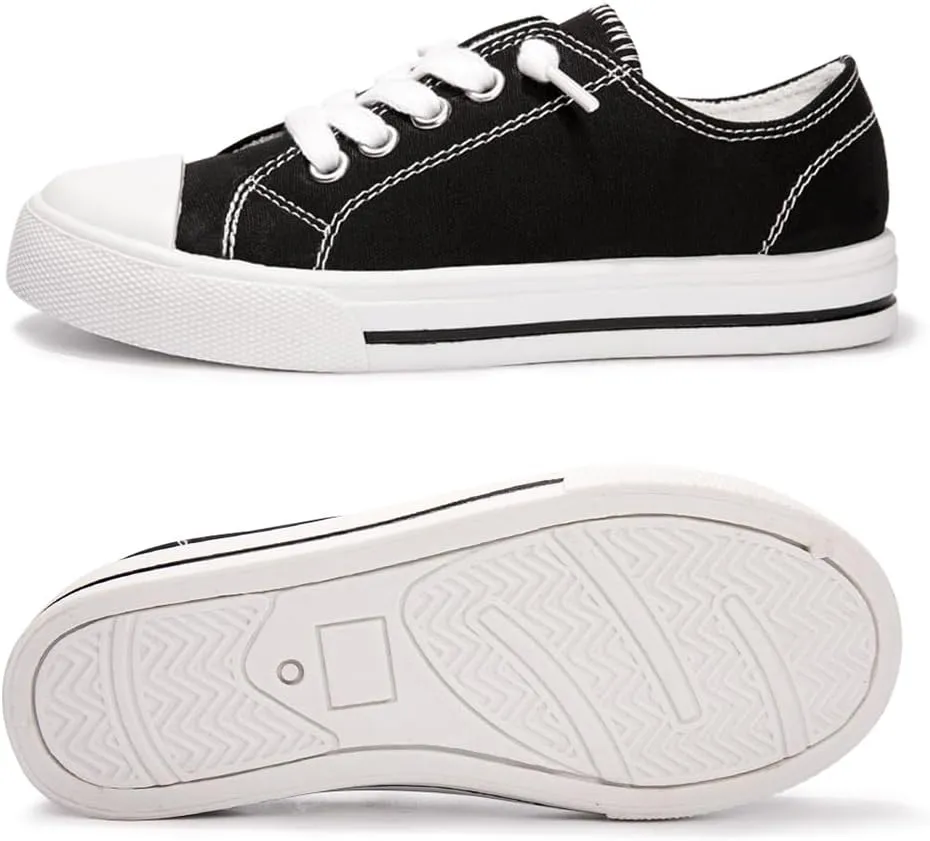 Colgo Boys Girls Sneakers Canvas Lace up Walking Shoes for Little Big Kids Size 11-6