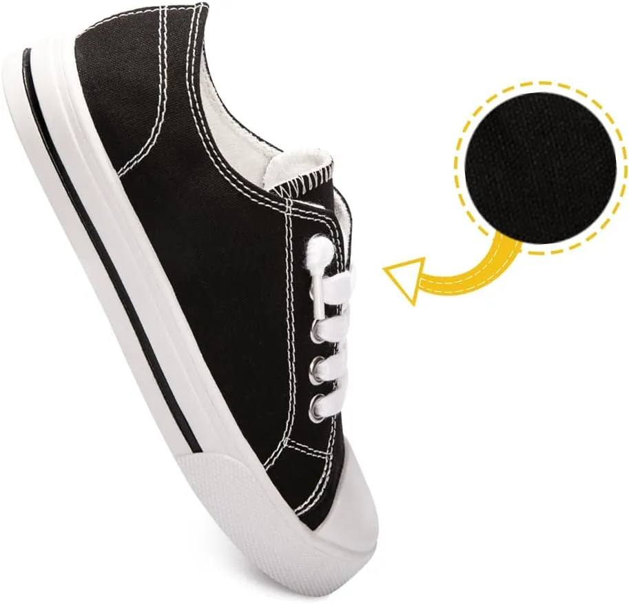 Colgo Boys Girls Sneakers Canvas Lace up Walking Shoes for Little Big Kids Size 11-6