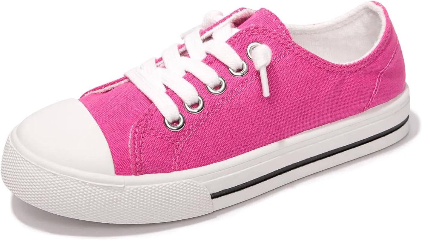 Colgo Boys Girls Sneakers Canvas Lace up Walking Shoes for Little Big Kids Size 11-6
