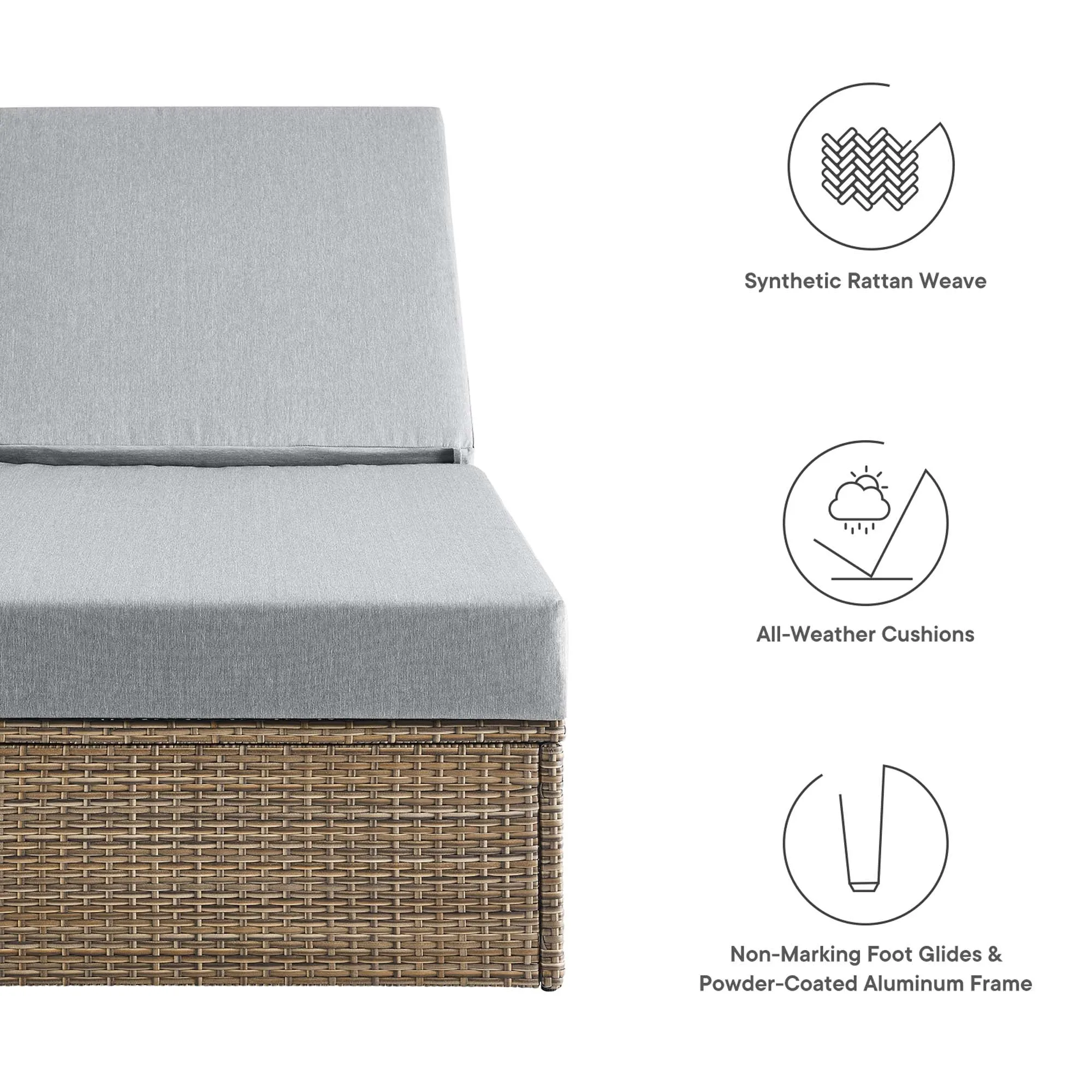 Convene Outdoor Patio Outdoor Patio Chaise Lounge Chair by Modway