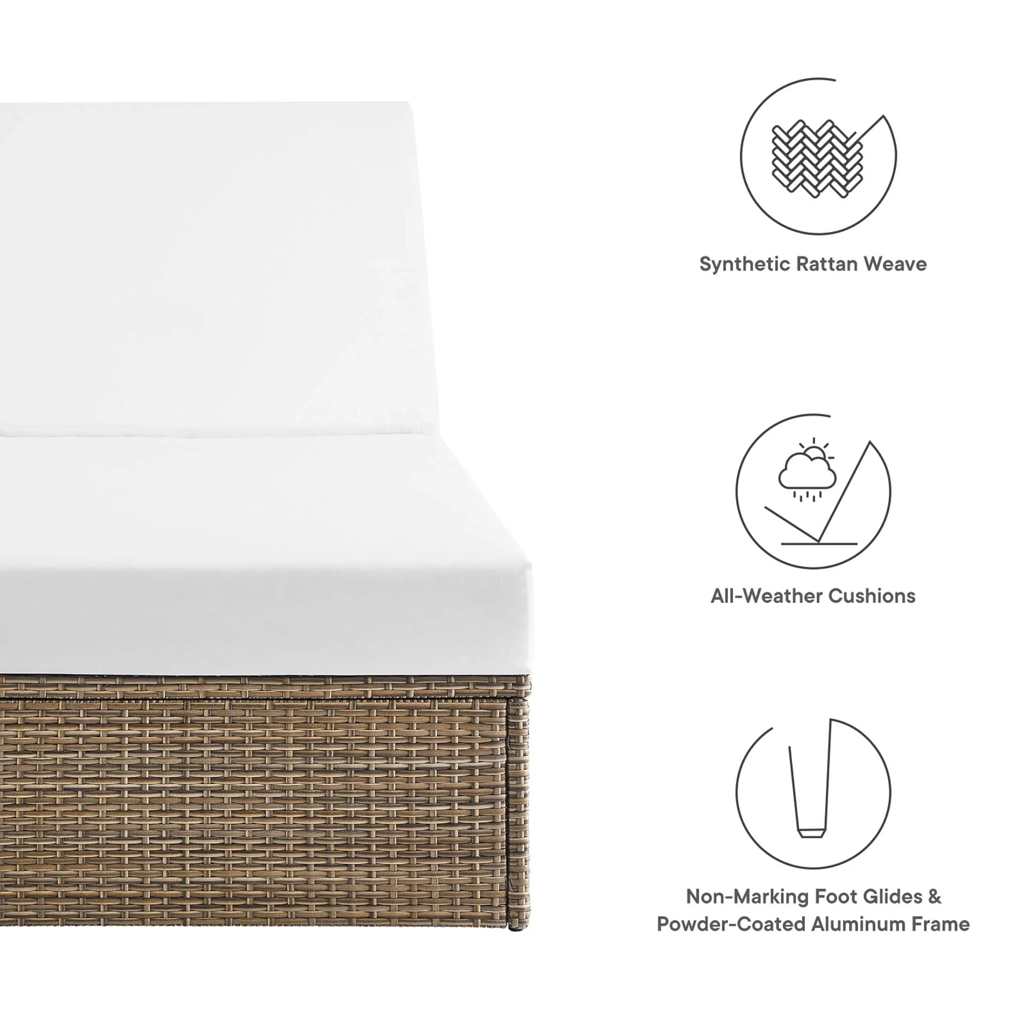 Convene Outdoor Patio Outdoor Patio Chaise Lounge Chair by Modway