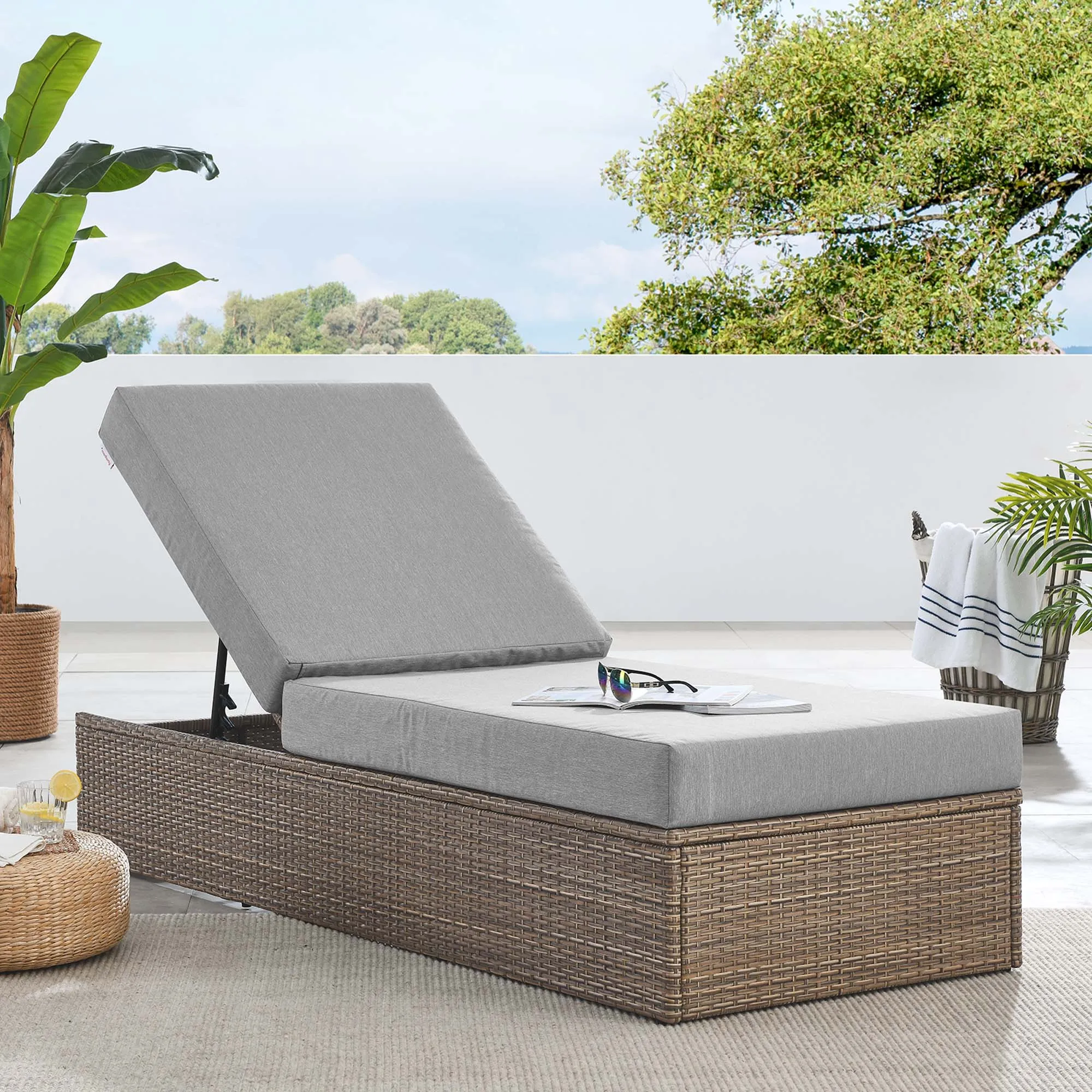 Convene Outdoor Patio Outdoor Patio Chaise Lounge Chair by Modway