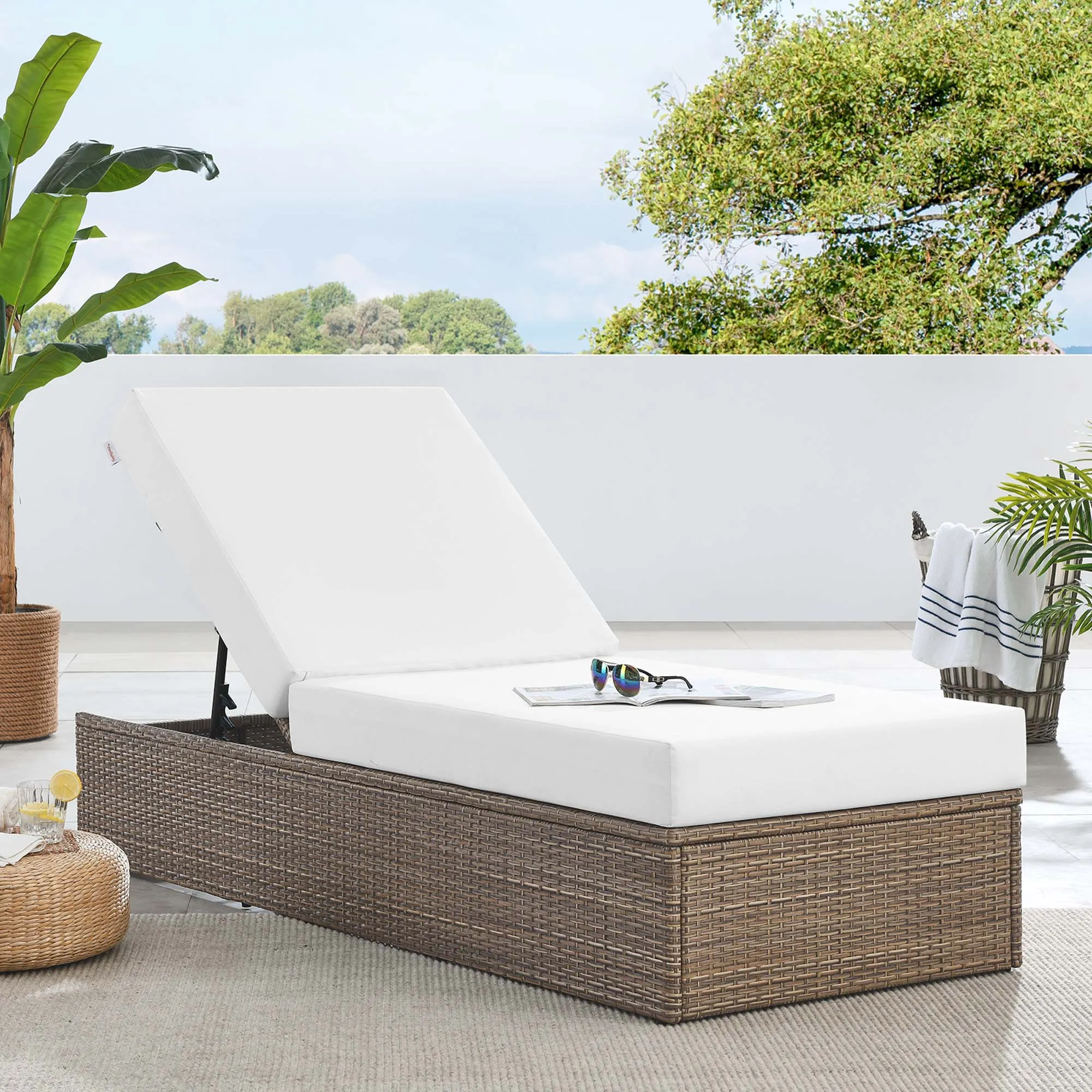 Convene Outdoor Patio Outdoor Patio Chaise Lounge Chair by Modway