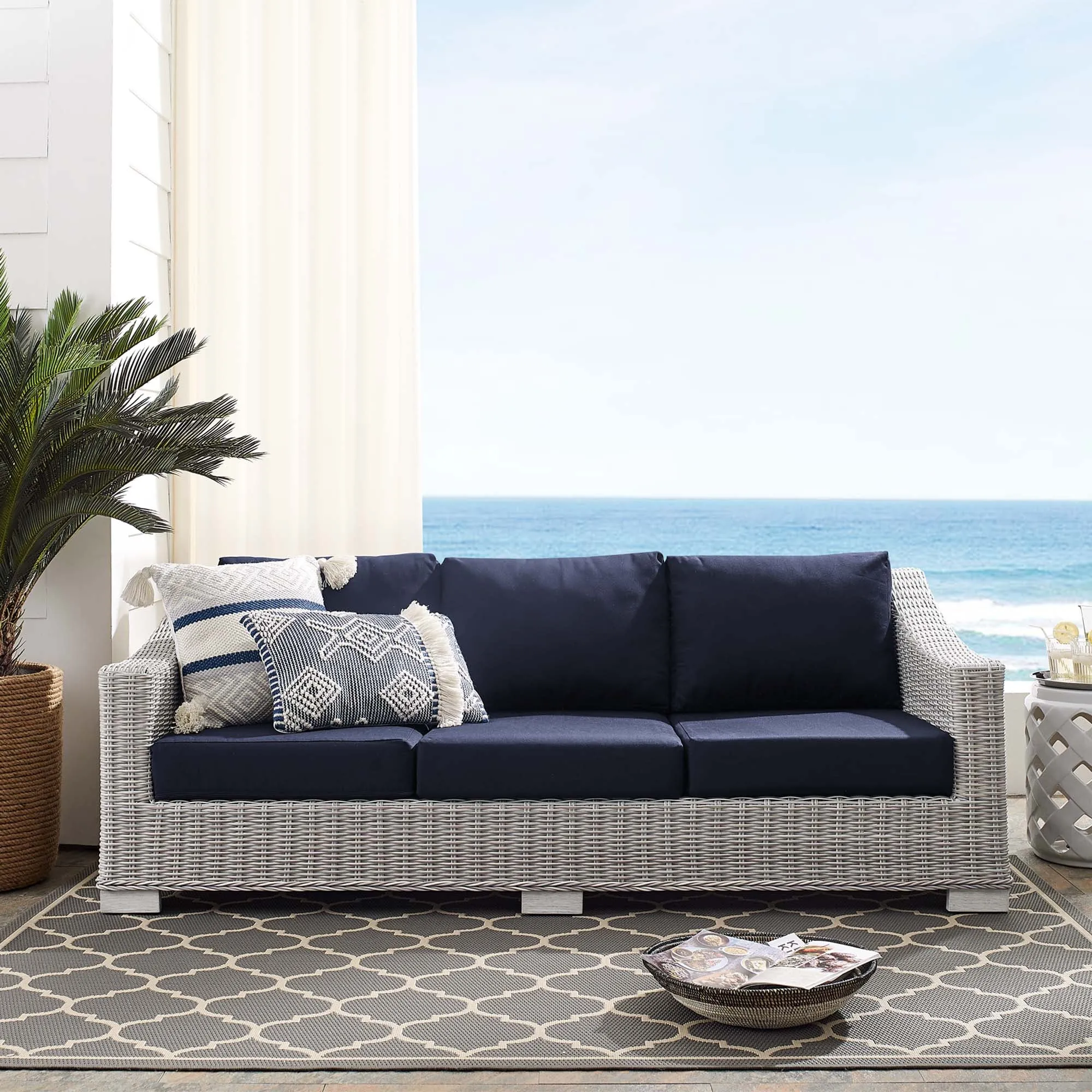 Conway Sunbrella® Outdoor Patio Wicker Rattan Sofa by Modway