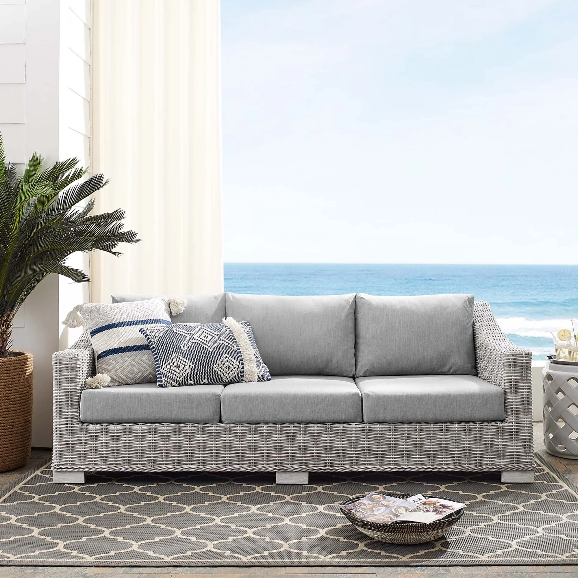 Conway Sunbrella® Outdoor Patio Wicker Rattan Sofa by Modway