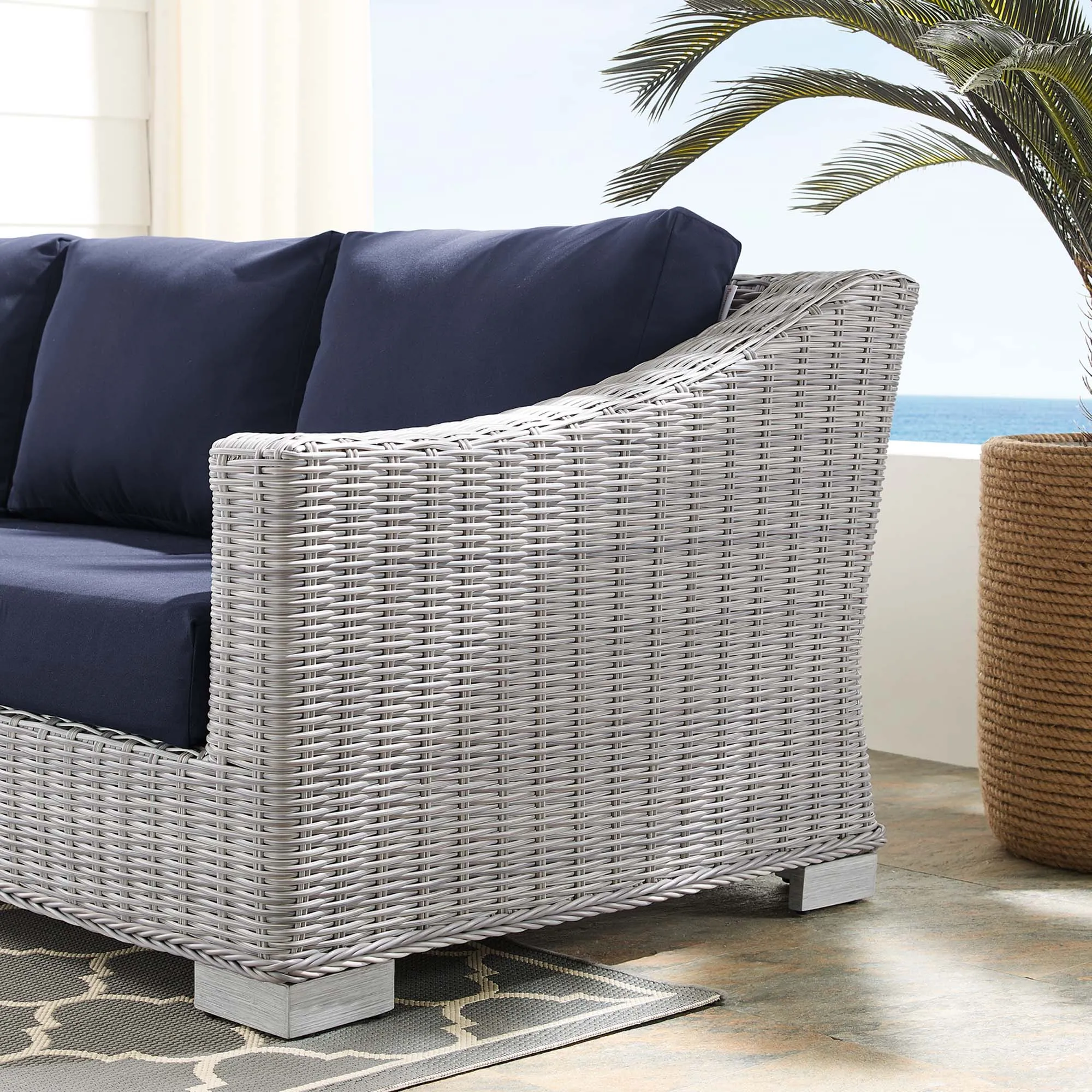 Conway Sunbrella® Outdoor Patio Wicker Rattan Sofa by Modway