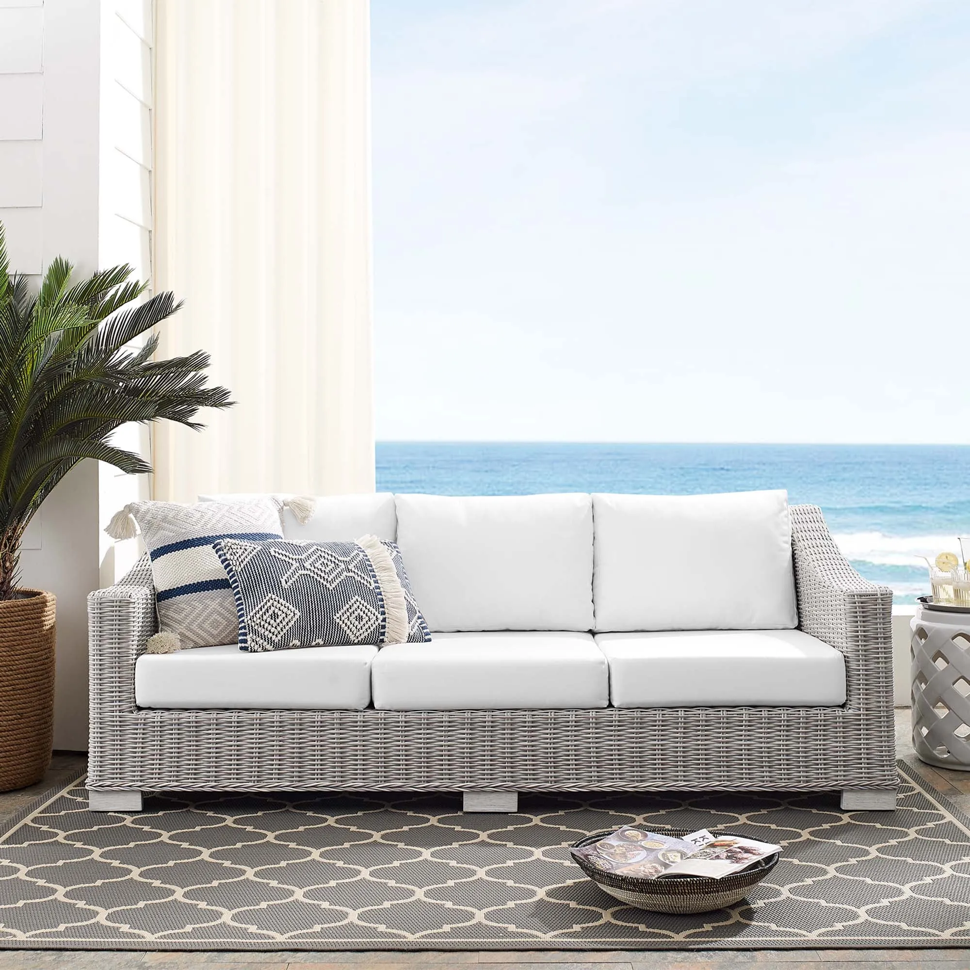 Conway Sunbrella® Outdoor Patio Wicker Rattan Sofa by Modway