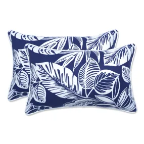 Delray Navy Rectangle Throw Pillow (Set Of 2)