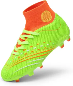 DREAM PAIRS Boys Girls Football Cleats Youth Firm Groud Outdoor Trainning Athletic Sport High Top Soccer Shoes for Little/Big Kid