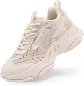 DREAM PAIRS Kids Girls Sneakers Jelly Sole Lace up Shoes Lightweight Walking Shoes for Girls Boys