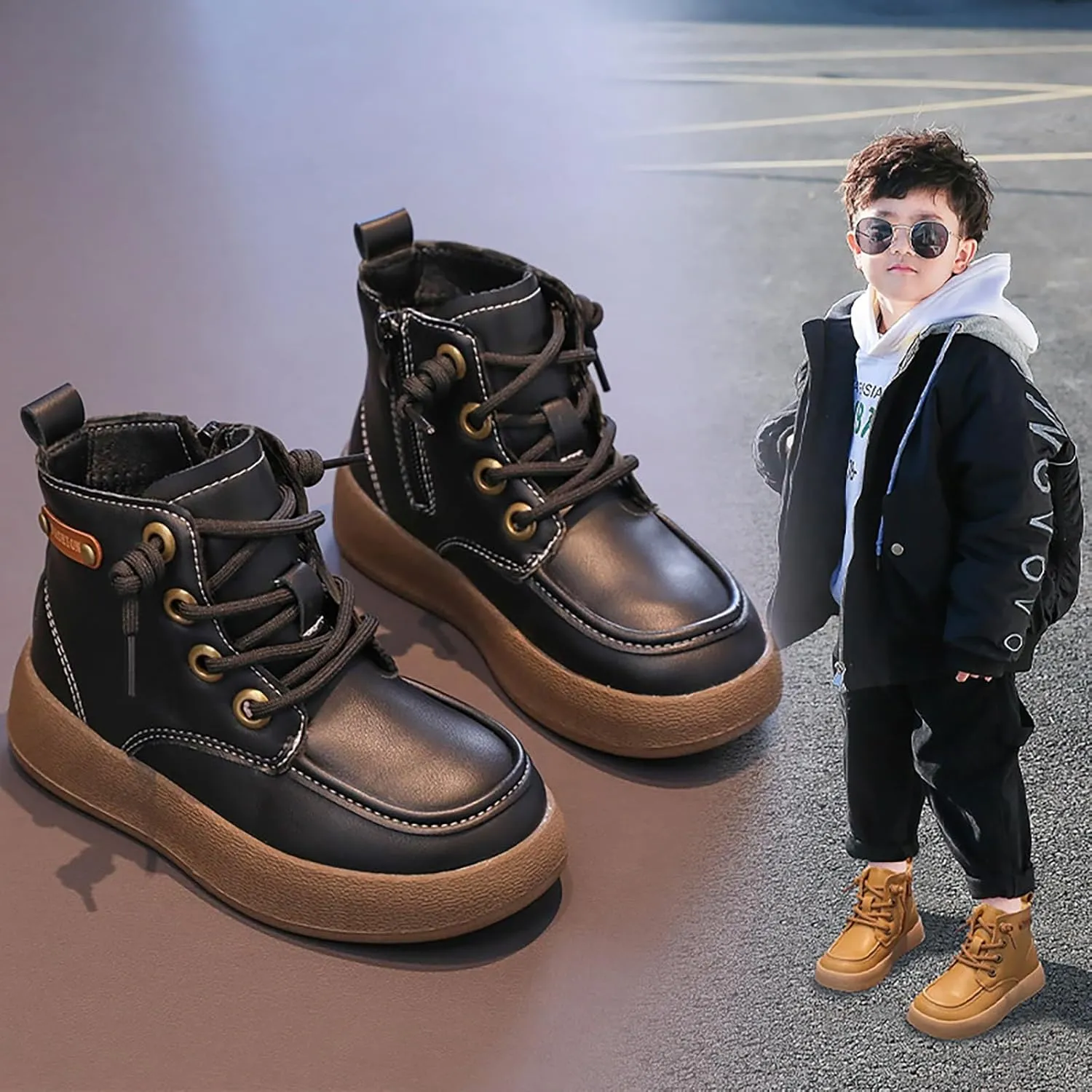Fashion Fall and Winter Children's Flat Non Slip Boots Side Zipper Comfortable Boots Winter for Kids