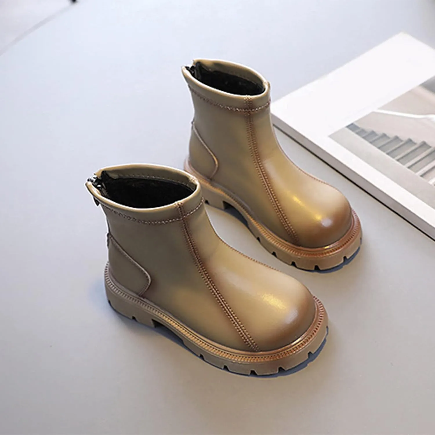 Fashion Spring and Autumn Children's Boots Boys' and Girls' Ankle Boots Thick Soles Non Slip Toddler Girl Western Boots