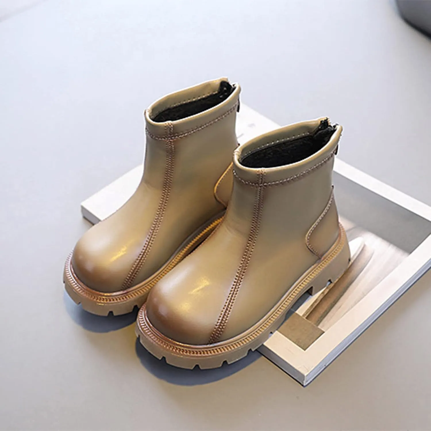 Fashion Spring and Autumn Children's Boots Boys' and Girls' Ankle Boots Thick Soles Non Slip Toddler Girl Western Boots