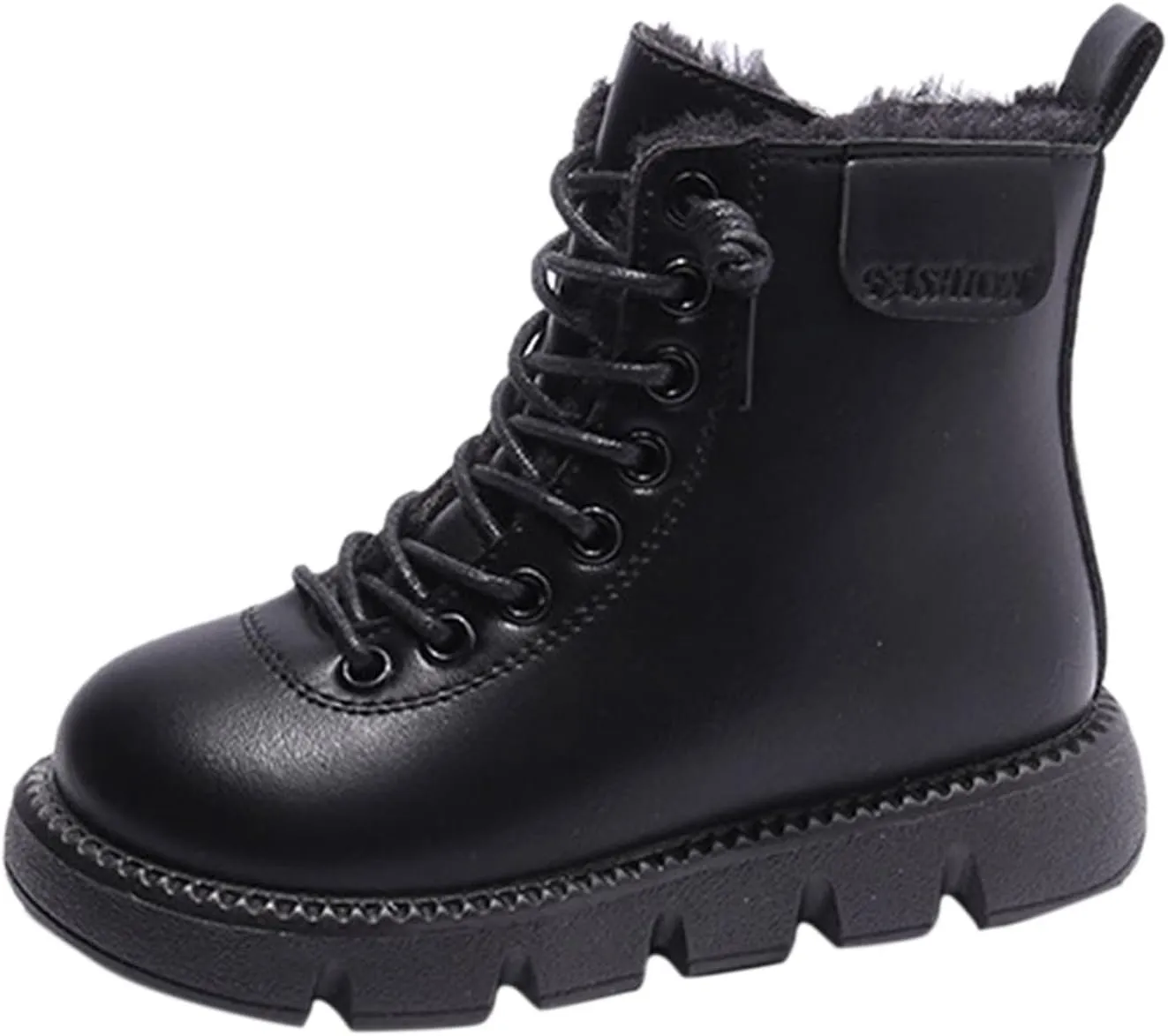 Fashion Winter Children Boots Boys and Girls Ankle Boots Flat Bottom Non Slip High Top Plush Warm and Kid Winter Boots