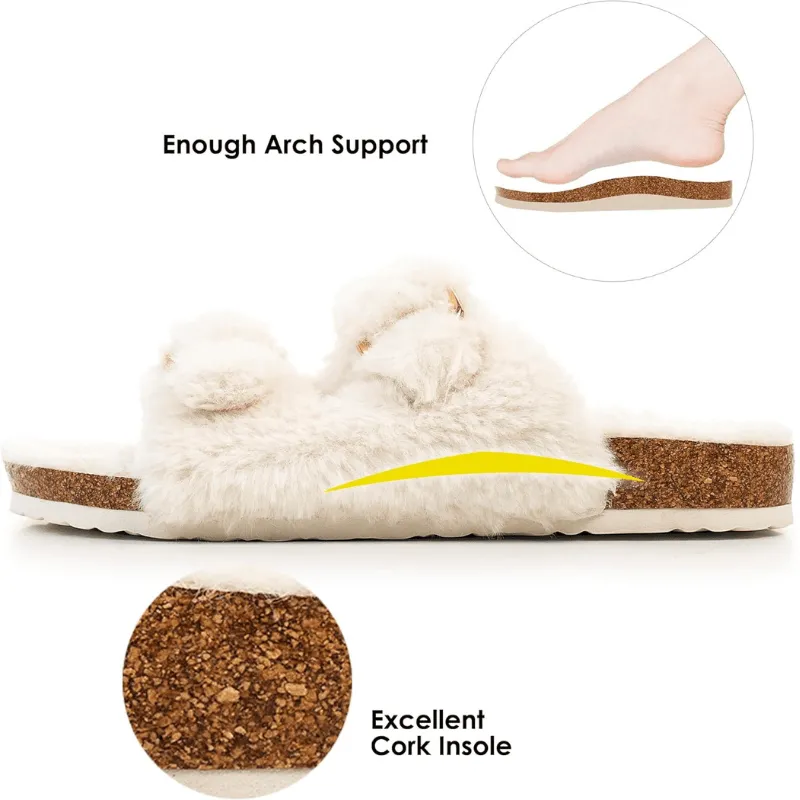 Faux Fur Slide Slippers – Cozy Luxury for Indoor Outdoor Comfort