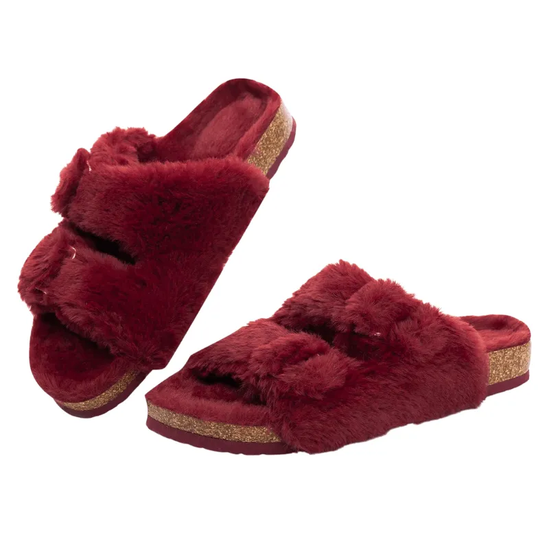 Faux Fur Slide Slippers – Cozy Luxury for Indoor Outdoor Comfort