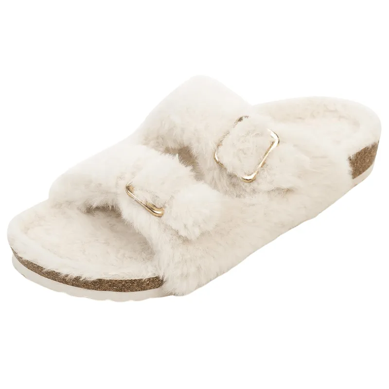 Faux Fur Slide Slippers – Cozy Luxury for Indoor Outdoor Comfort