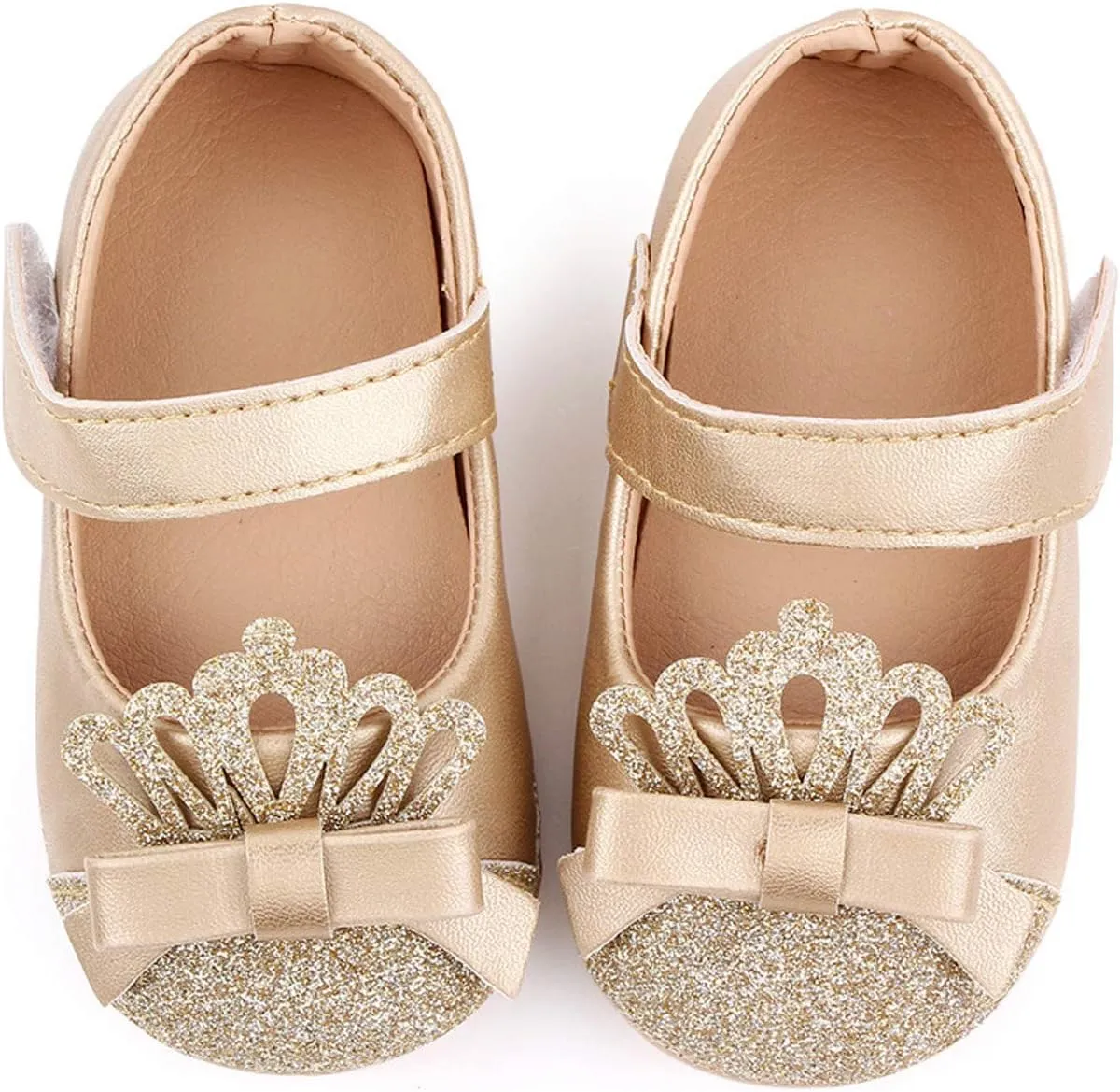 First Walking Princess Walking Leather Soft Shoe Shoe Toddler First Kids Crown Girls Glitter Kids Sneakers