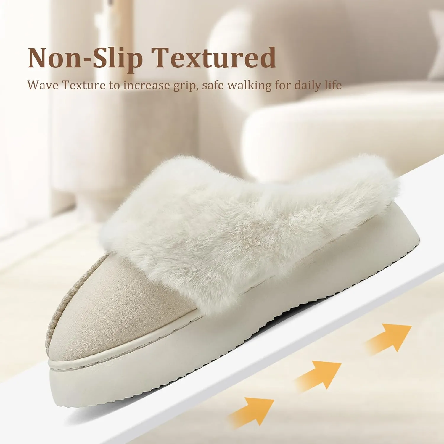 Fuzzy House Slippers for Kids Girls boys Soft Plush Platform House Shoes Memory Foam Warmth Slip-on Slippers Indoor Outdoor Big Kid